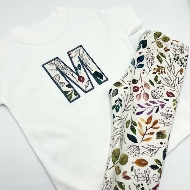 Vintage Leaves Appliqué T-Shirt