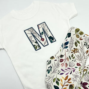 Vintage Leaves Appliqué T-Shirt