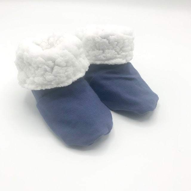 Plain Navy Winter Booties