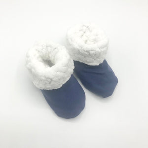 Plain Navy Winter Booties