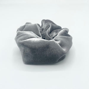 Silver Velvet Scrunchie