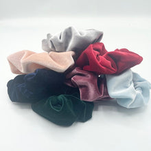 Load image into Gallery viewer, Silver Velvet Scrunchie
