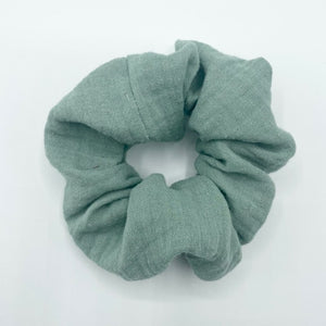 Green Muslin Scrunchie