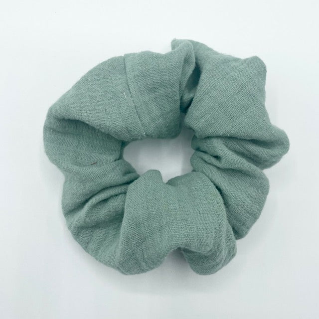 Green Muslin Scrunchie
