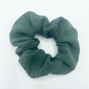 Forrest Green Muslin Scrunchie