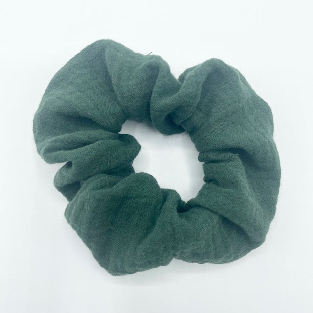 Forrest Green Muslin Scrunchie