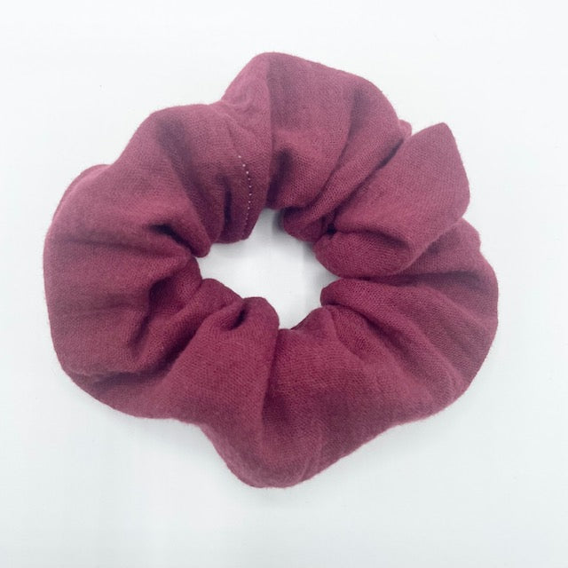 Wine Red Muslin Scrunchie