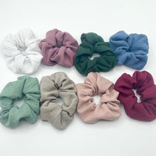 Load image into Gallery viewer, Blue Muslin Scrunchie
