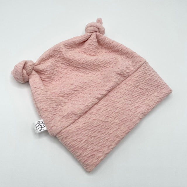 Rose Knit Double Knot Hat