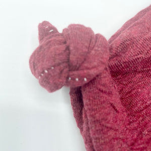 Berry Knit Double Knot Hat