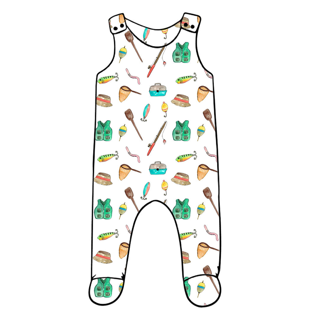 Gone Fishing Footed Romper