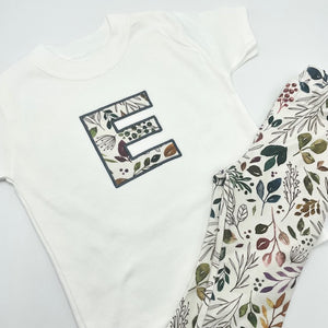 Vintage Leaves Appliqué T-Shirt