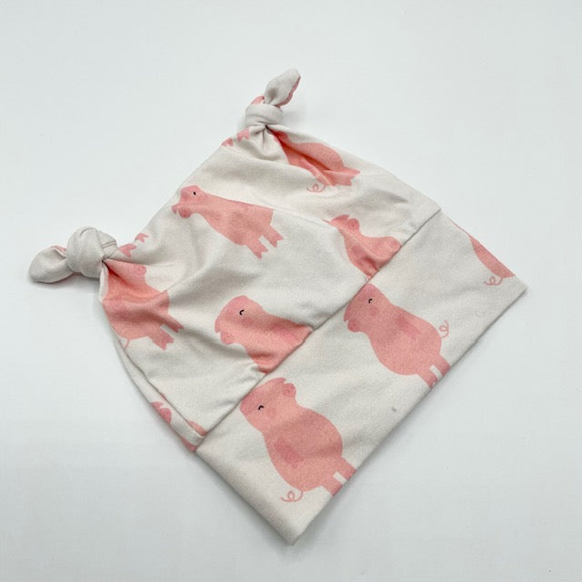 Pig Double Knot Hat (0-3)