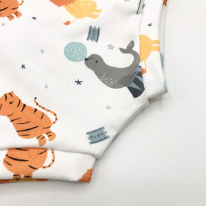 Circus Bloomer Romper (0-3)