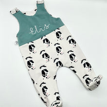 Load image into Gallery viewer, Cow/Green Footed Twist Top Outfit
