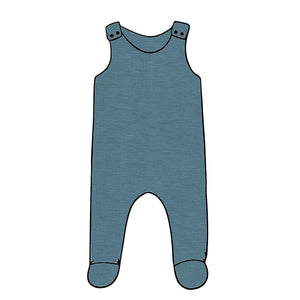 Plain Blue Footed Romper