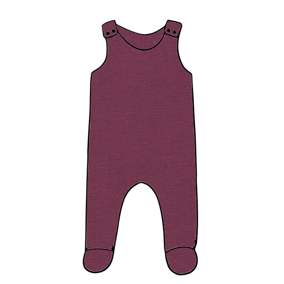 Plain Purple Footed Romper