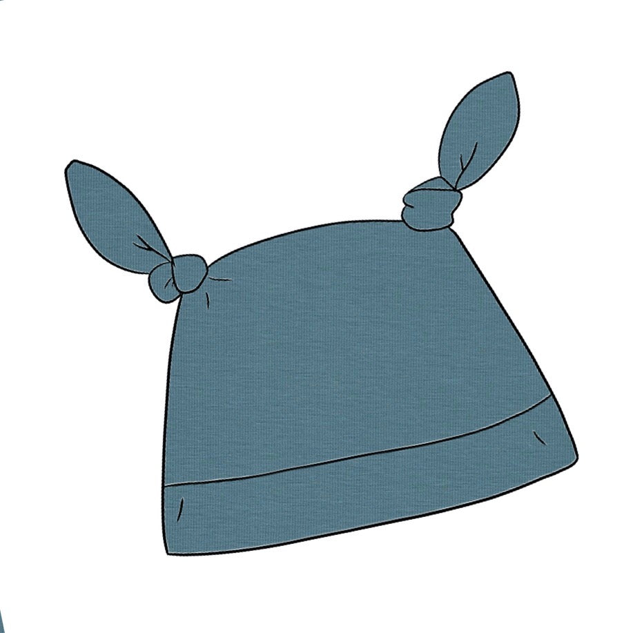 Plain Blue Double Knot Hat