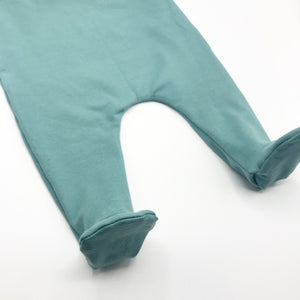 Plain Green Footed Romper