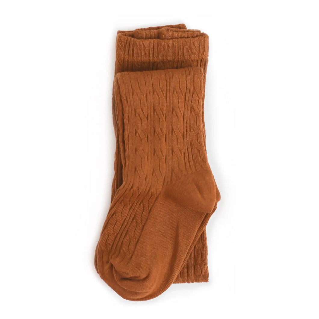 Cable Knit Tights - Sugar Almond